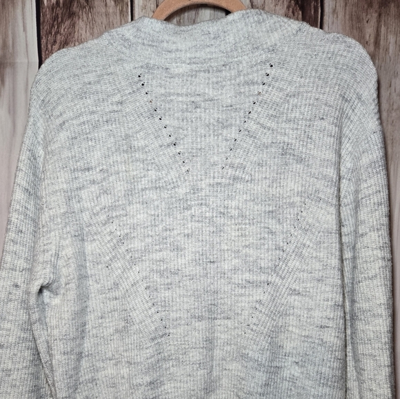 RD Style Light Gray Textured Zip-Up Sweater Size Large - Picture 7 of 8